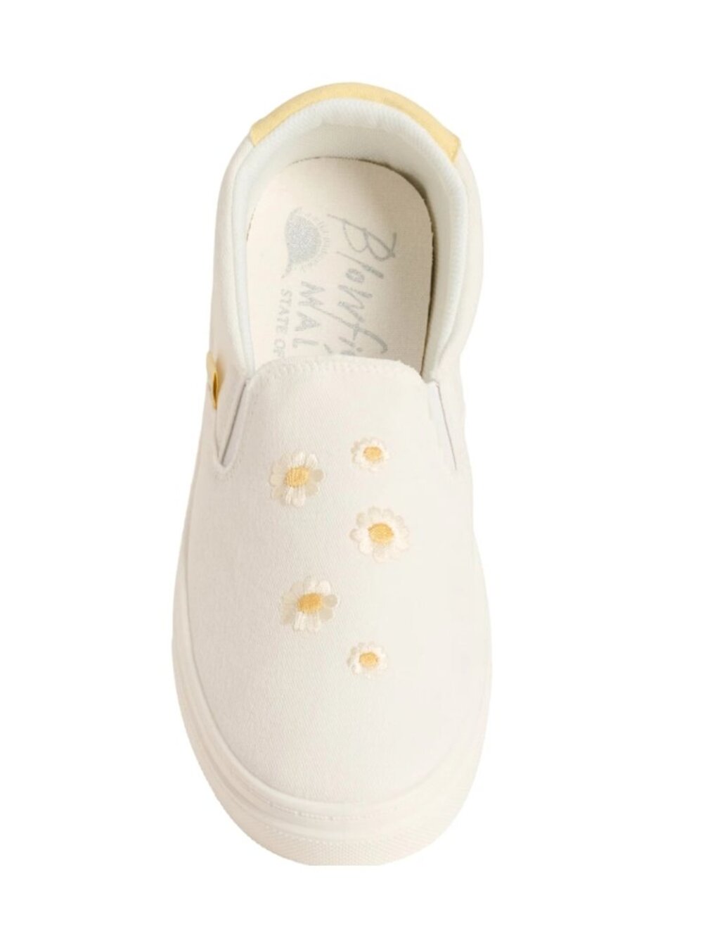 Blowfish Malibu White Floral Daisy Canvas Slip On Sneakers Size 9